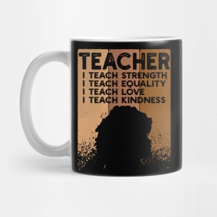 teacher Black Women Teacher Afro Retro Black History Month Mug